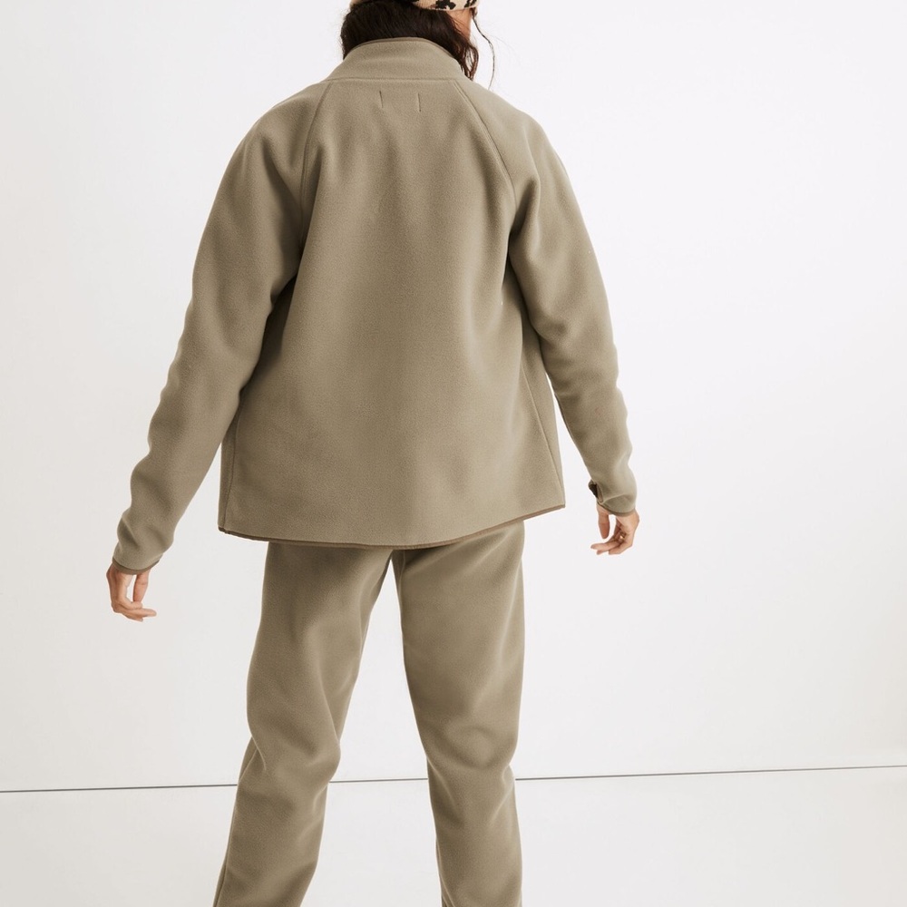 Madewell MWL Betterfleece Zip Quilted-Pocket Jacket in pressed Sage - Picture 2 of 11